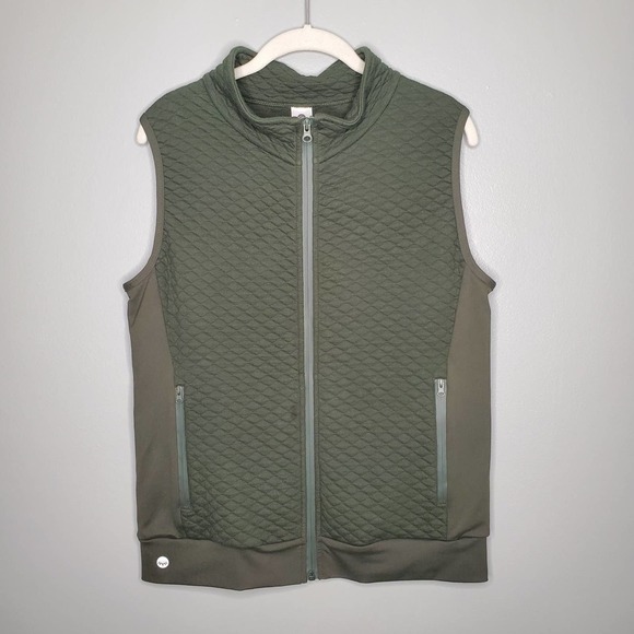 Senita Athletics hunter green quilted vest size M zip up - Picture 1 of 9